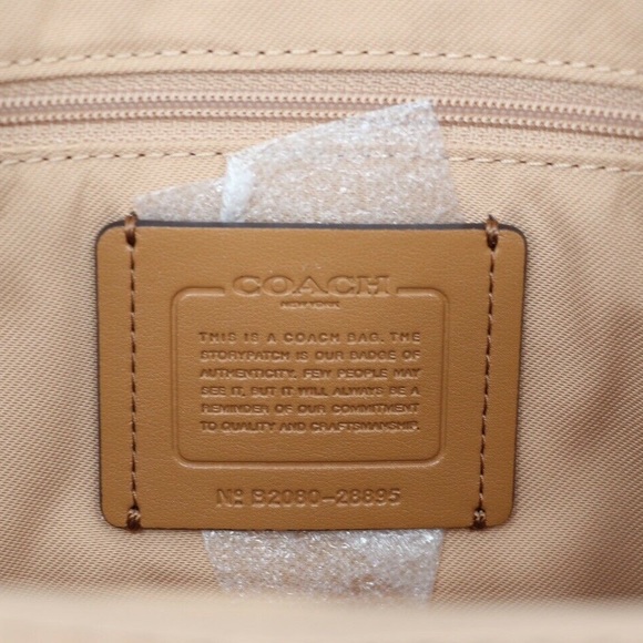 New Coach Edie 31 Jacquard and Leather Shoulder Bag Beechwood - Picture 12 of 13